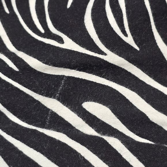 Notations Petite Black Zebra Jacket Stretch Button Up 3/4 Sleeves Women's Size L - Picture 10 of 11